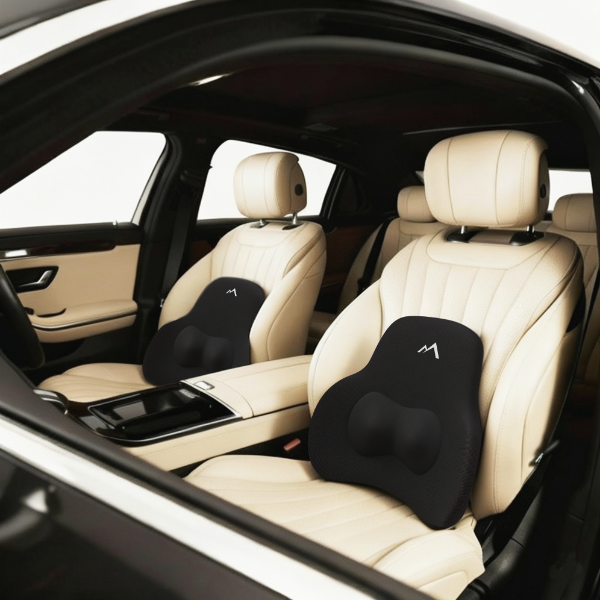 Pharaoh Spine+ Memory Foam Car Backrest – Ultimate Lumbar Support & Pain Relief Add-On