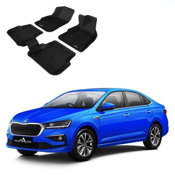 Pharaoh 3D mats installed in Skoda Slavia 1.5 TSI interior
