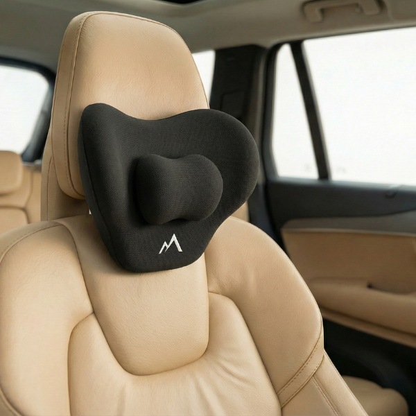 Pharaoh Aura+ Adjustable Memory Foam Car Neck Pillow – With Adaptive Central Support Pad for Daily Comfort