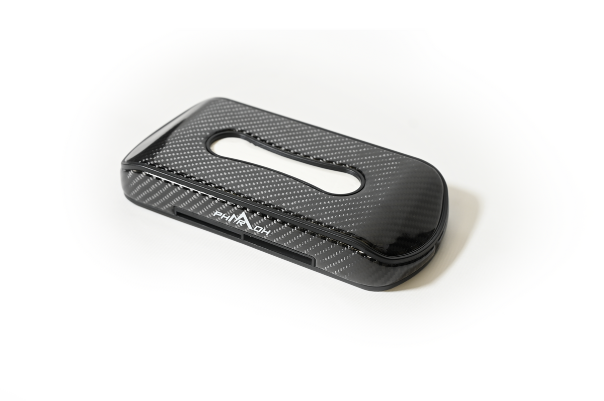 Pharaoh Premium Carbon Fiber Tissue Holder - Car Tissue Holder Install View | Pharaoh Automotive