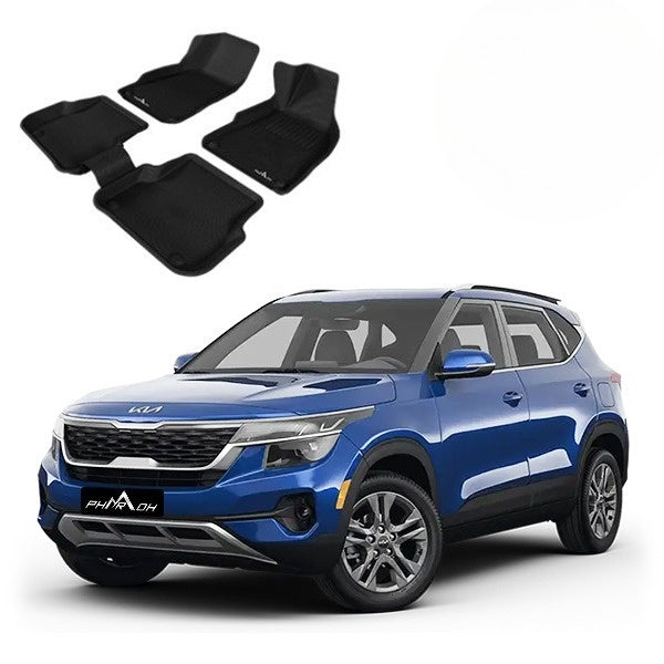 Pharaoh 3D mats installed inside new 2024 Kia Seltos cabin


