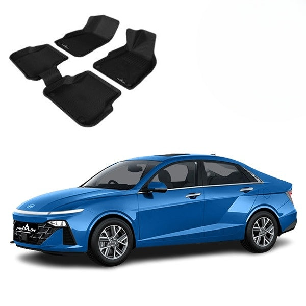 Pharaoh 3D mats installed in new Hyundai Verna sedan interior