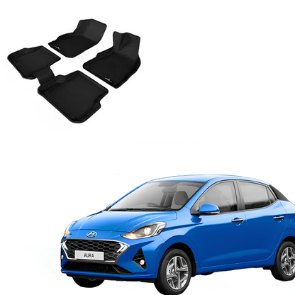 Hyundai Aura Car Floor Mats - Custom Fit, Waterproof & Anti Skid